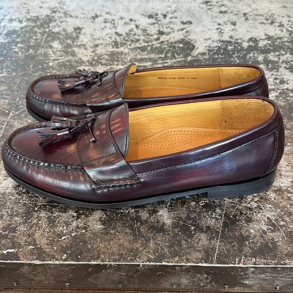 Cole Haan Burgundy Leather Tassel Loafers Size 11.5 - Picture 2 of 8